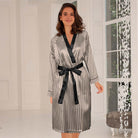 Lady Avenue Satin kimono, brun - 49-8012 - 1091 - Black/Moon