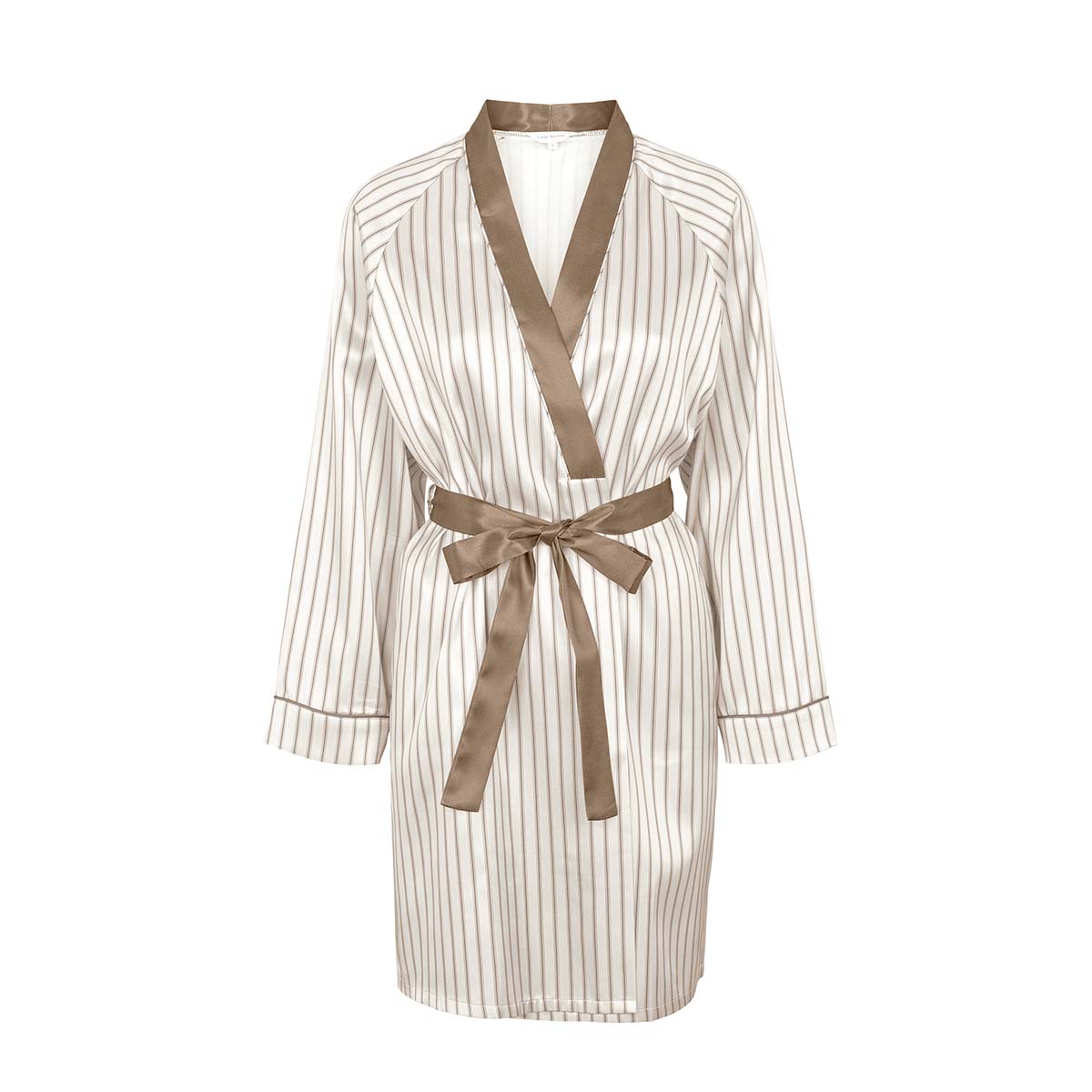 Lady Avenue Satin kimono, hvid - 49-8012 - 1093 - Moon/White
