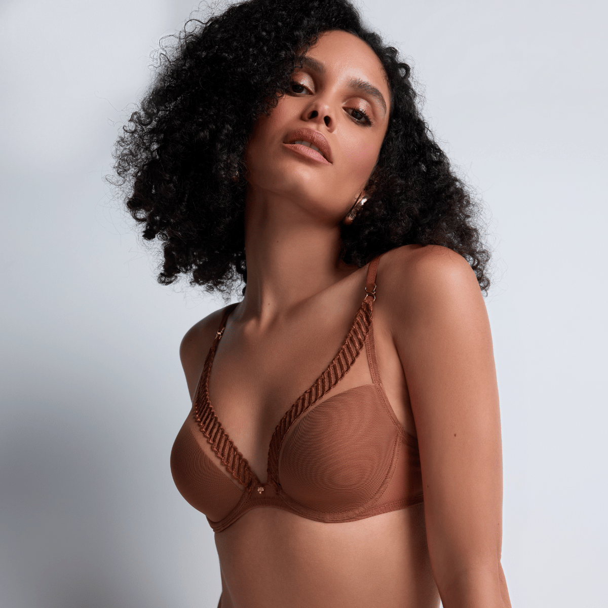 Aubade Sheer Emotion trekant BH, brun - 4MF12 - HONE - Honey