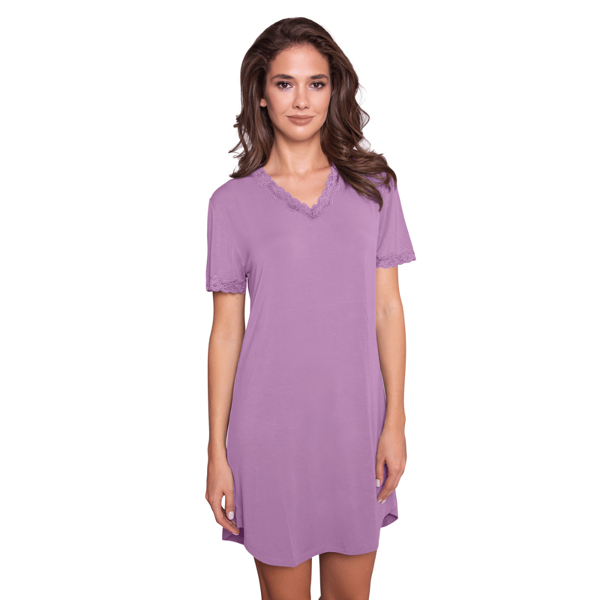 Lady Avenue Bamboo natkjole, lilla - 51-50516 - 176 - Amethyst