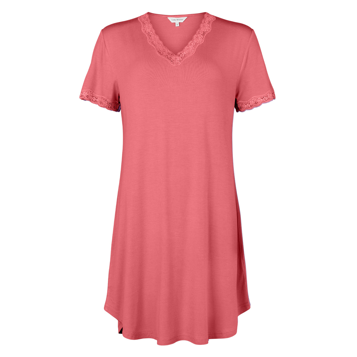 Lady Avenue Bamboo natkjole, pink - 51-50516 - 177 - Coral