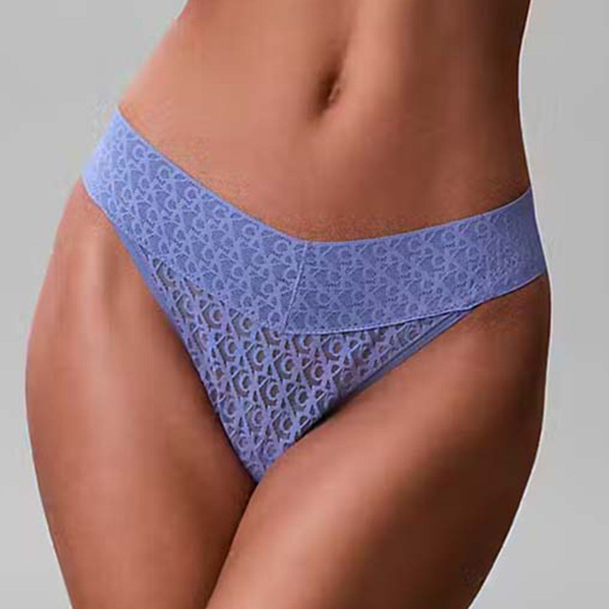 Calvin Klein Icon Logo Lace g-streng, blå - LV00QD5282 - 44J - Blue Tulip