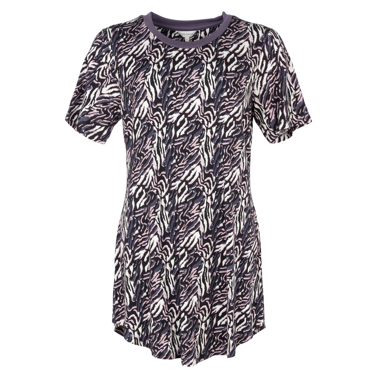 Lady Avenue Soft Bamboo natkjole, multi - 52-1110 - 363 - Graphite/Rose