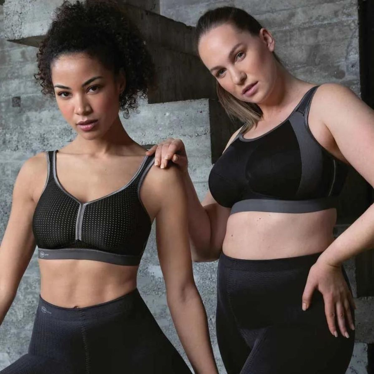 Anita Active Performance sports BH, sort - 5566 - 445 - BLACK/ANTHRACITE