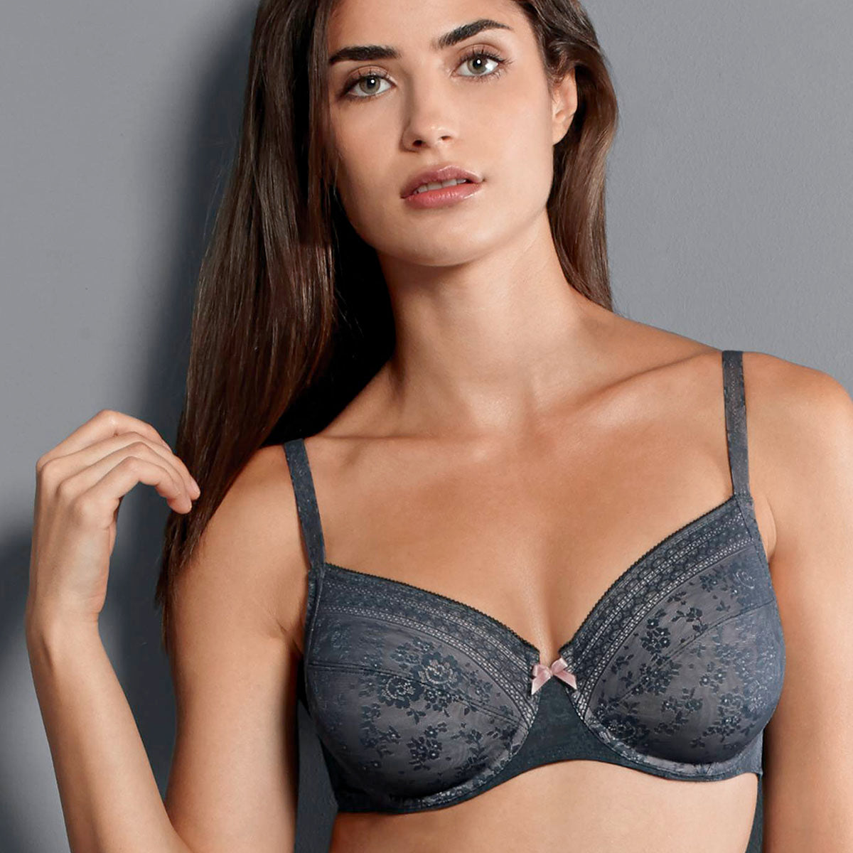 Rosa Faia Fleur BH med bøjle, grå - 5653 - 408 - ANTHRACITE