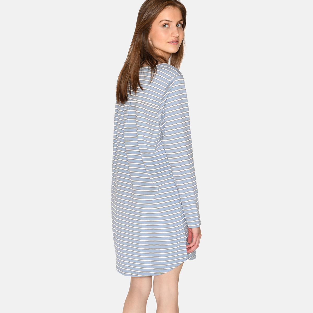 CCDK Nicole natkjole, blå - 60280 - 6022 - Faded Denim Stripe