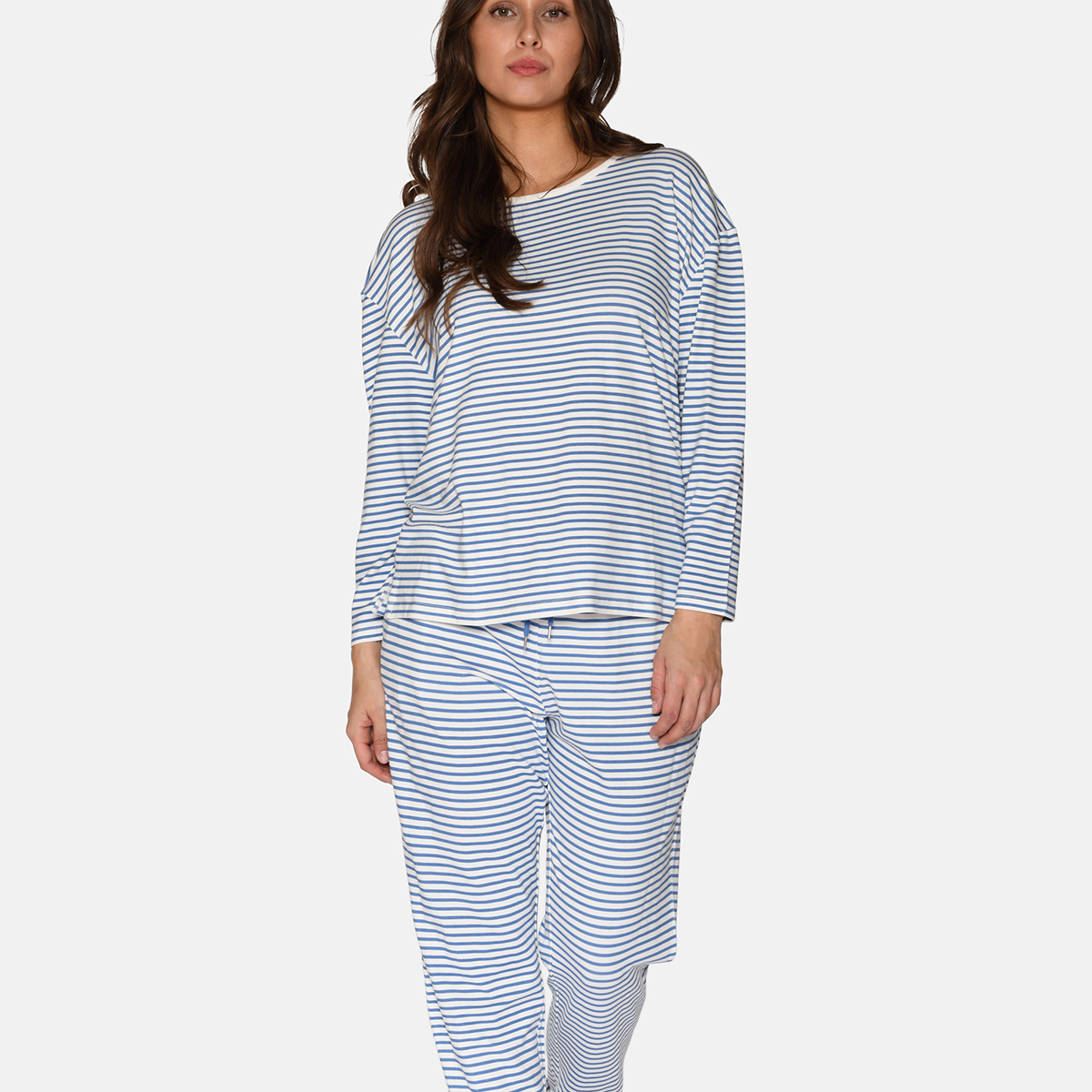 CCDK Britt bluse, blå - 60400 - 6042 - Riverside Stripe