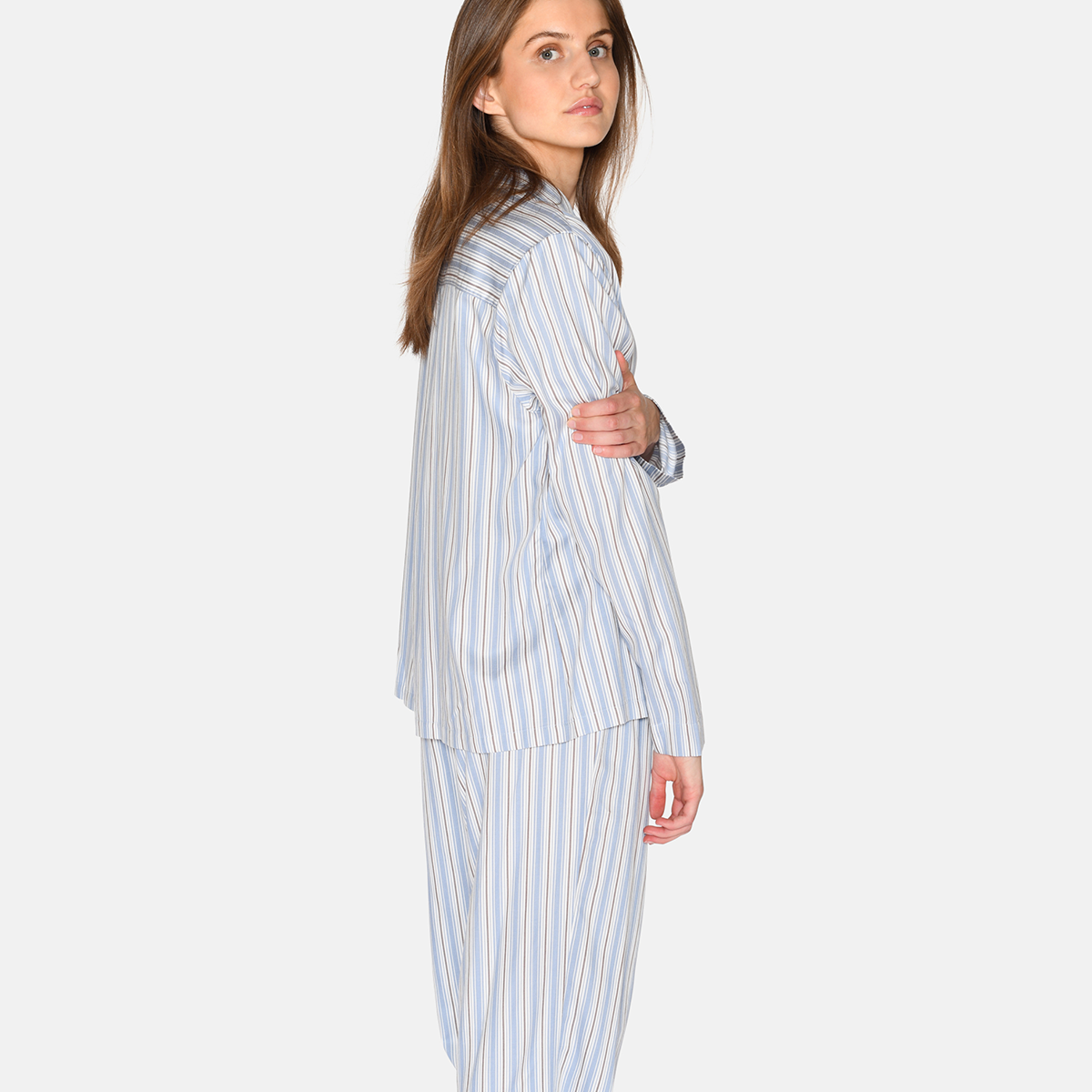 CCDK Amalie natskjorte, blå - 60920 - 6024 - Faded Denim Stripe