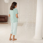 Lady Avenue Bamboo pyjamas, mintgrøn - 61-607 - 680 - Green Checks