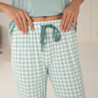Lady Avenue Bamboo pyjamas, mintgrøn - 61-607 - 680 - Green Checks
