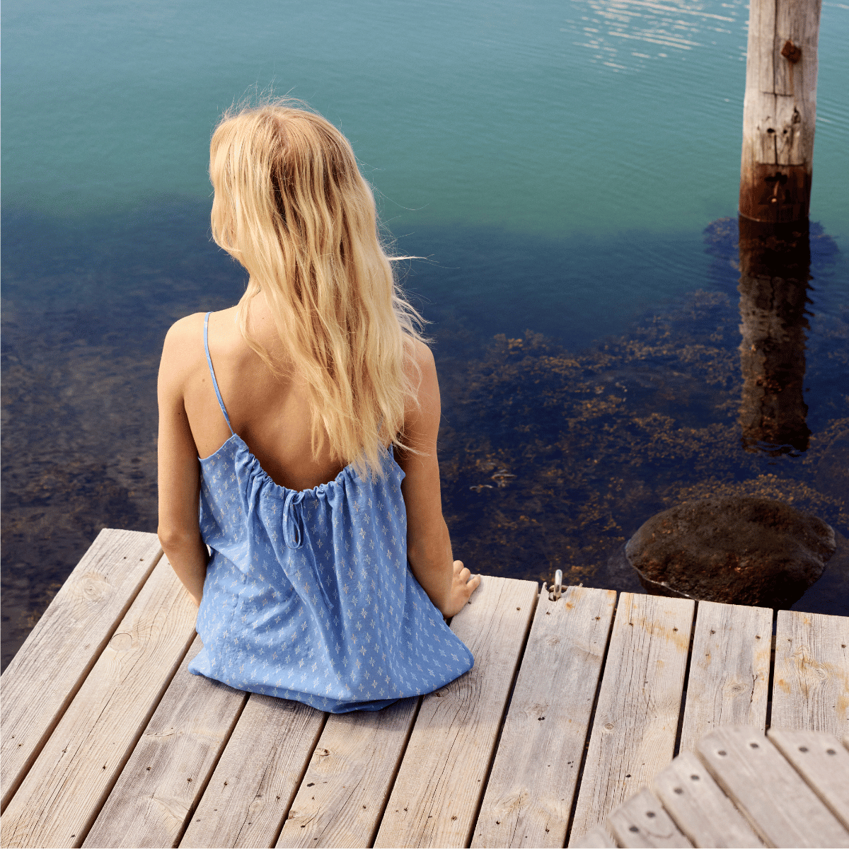 CCDK Joanna top, blå - 61760 - 6029 - Azurine AOP