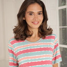 Lady Avenue Bamboo natkjole, grøn - 62-602 - 686 - Green Coral Aquarel