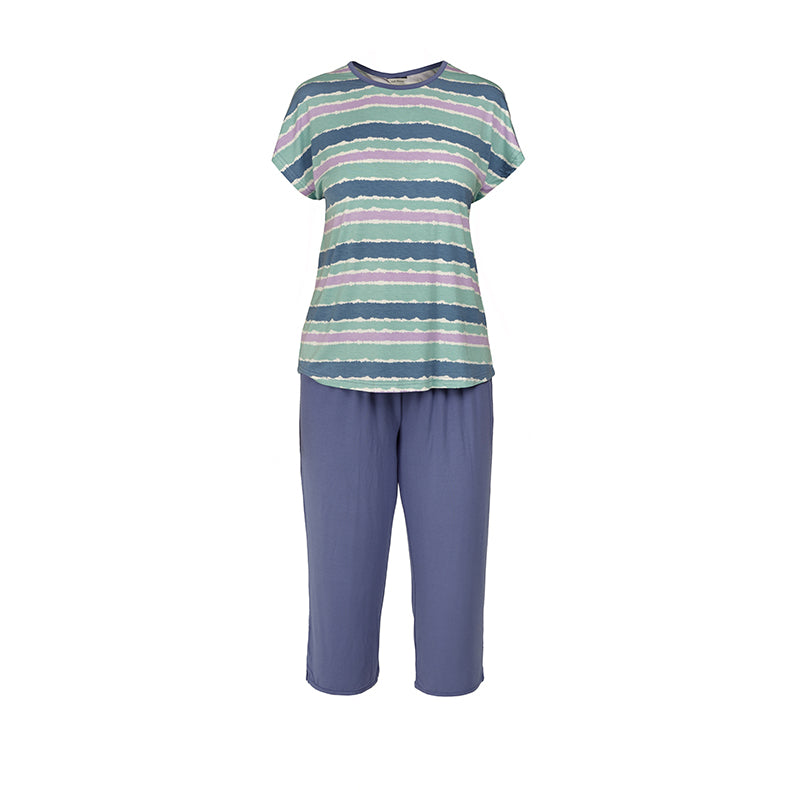 Lady Avenue Bamboo pyjamas, blå - 62-615 - 685 - Blue Lilac Aquarel