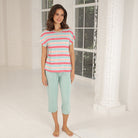 Lady Avenue Bamboo pyjamas, grøn - 62-615 - 686 - Green Coral Aquarel