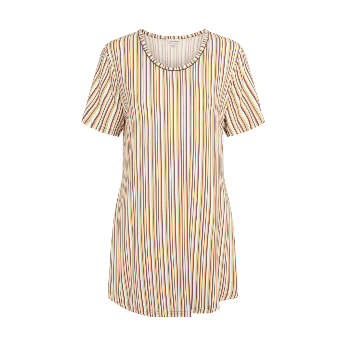 Lady Avenue Bamboo natkjole, multi - 62-702 - 648 - Mocca/Kiwi Stripe