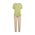 Lady Avenue Bamboo pyjamas, multi - 62-710 - 648 - Mocca/Kiwi Stripe