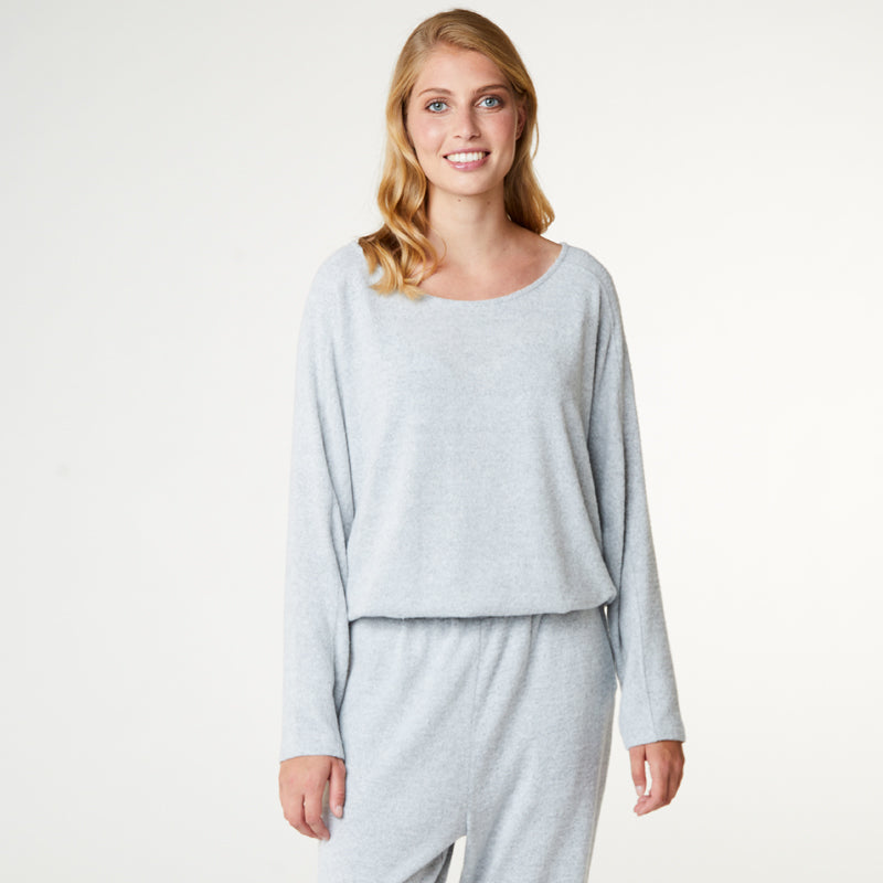 CCDK Lydia Cosy bluse, grå - 622129 - 4015 - Grey Melange