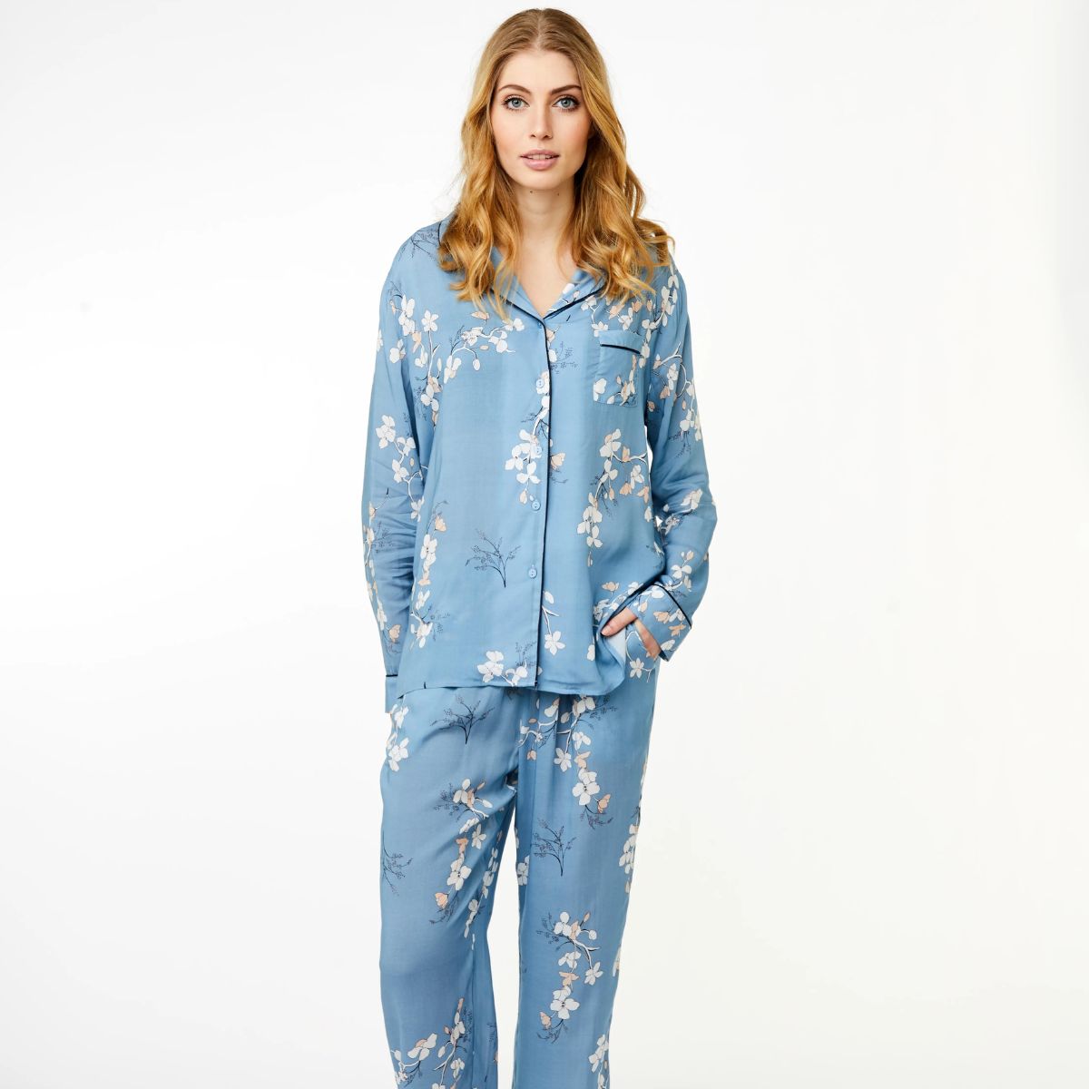 CCDK Josephine natskjorte, blå - 622537 - 4393 - Blue Shadow