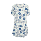Lady Avenue Bamboo natkjole, multi - 63-702 - 655 - Blue/Grey Floral