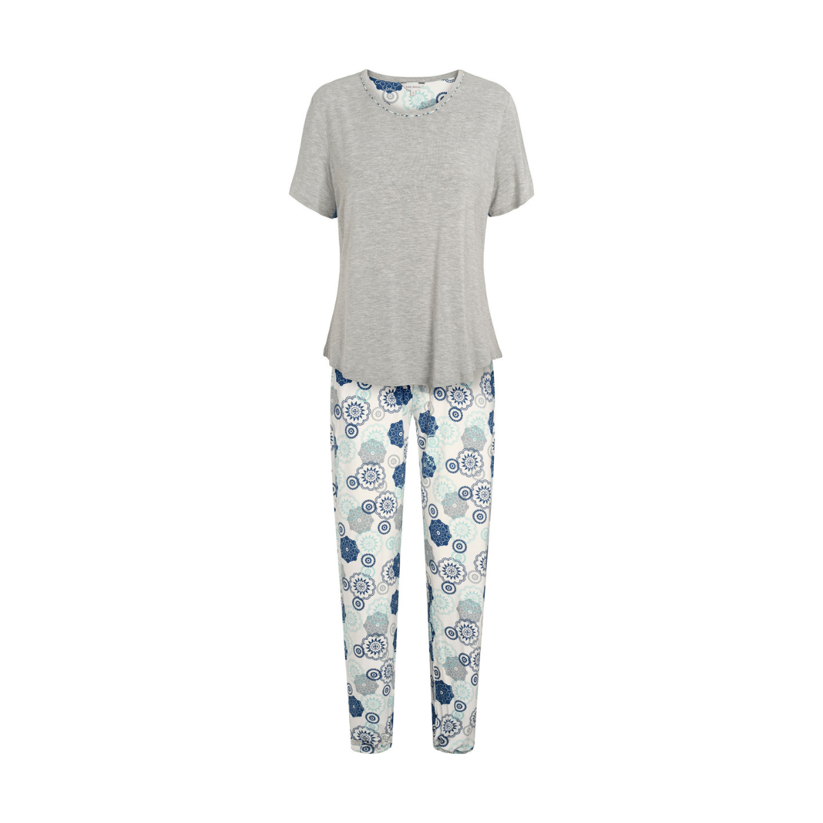Lady Avenue Bamboo pyjamas, multi - 63-710 - 655 - Blue/Grey Floral
