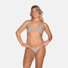 CCDK Becca bikini top uden bøjle, beige - 65085 - 8032 - Chocolate Chip Stripe