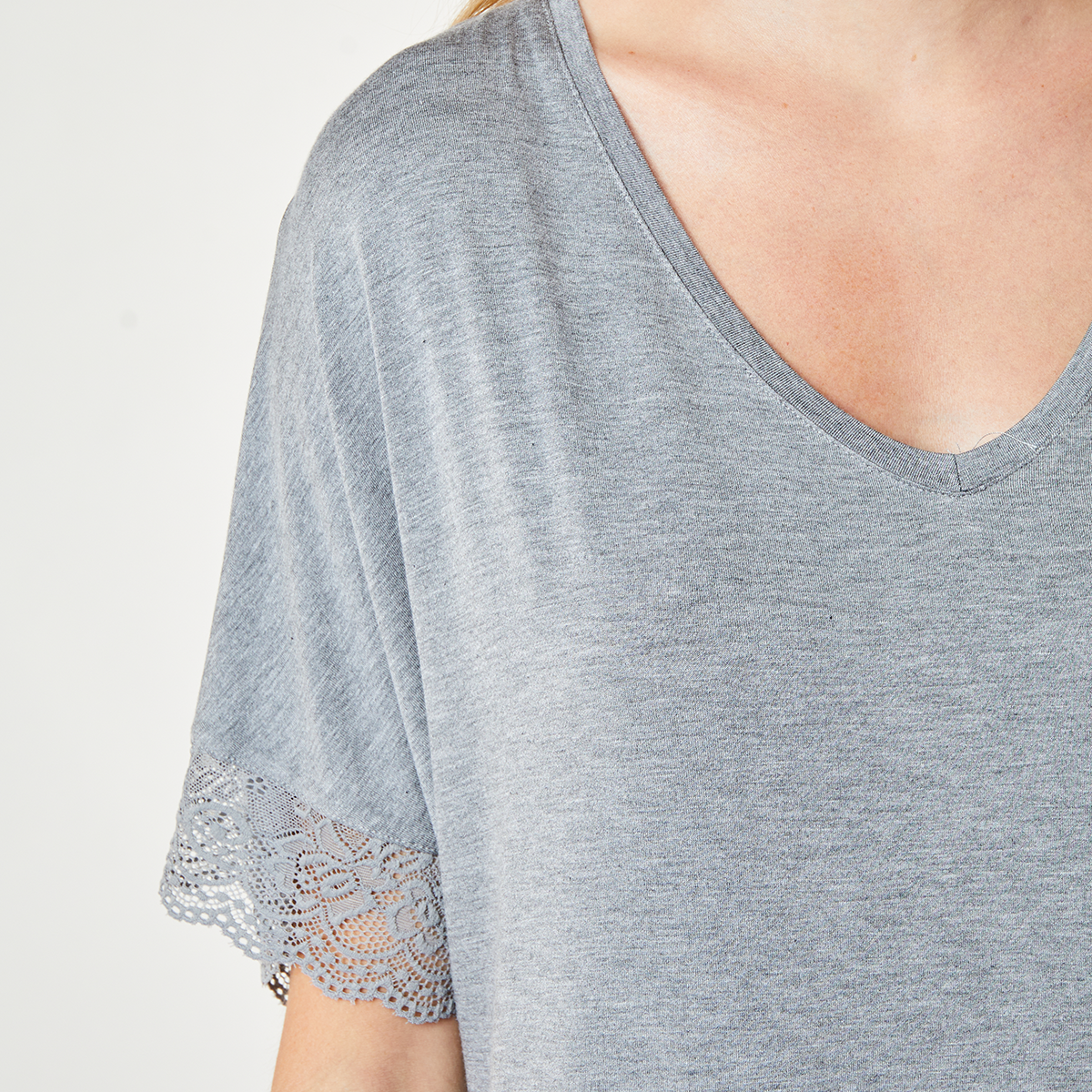 CCDK Lucille natkjole, grå - 66260 - 9015 - Grey Melange