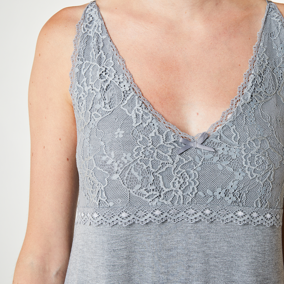 CCDK Jennifer Chemise natkjole, grå - 66270 - 9015 - Grey Melange