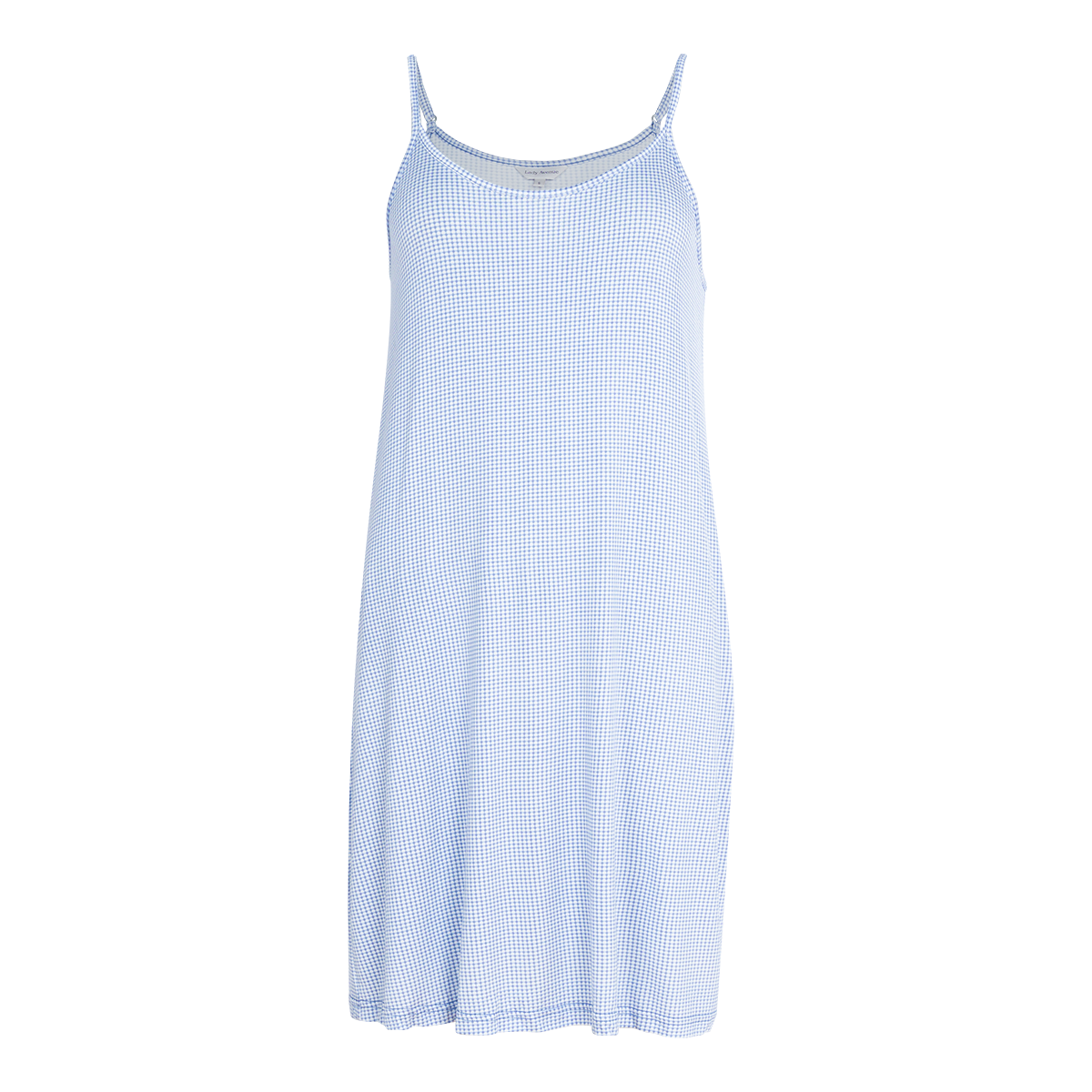 Lady Avenue Bamboo natkjole, blå - 67-401 - 672 - Denim Pepita
