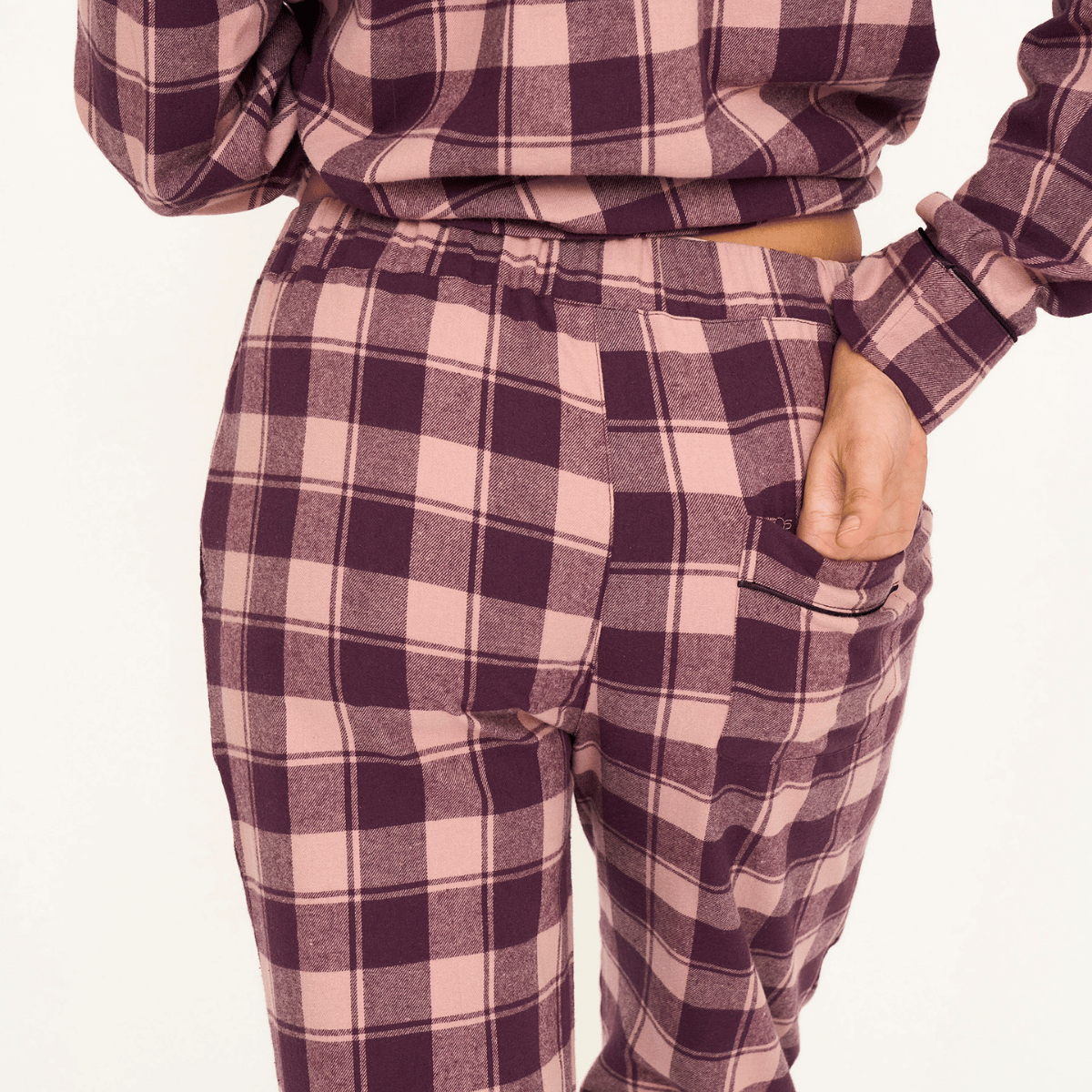 JBS of Denmark Flannel natbukser, multi - 8-1123-21 - 6977 - Rose