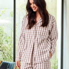 JBS of Denmark Flannel natskjorte, brun - 8-1123-74 - 8085 - Brown