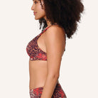 LingaDore Leopard Flower Shine bikini top med bøjle, leopard - 8201BT - 340 - Leopard Flower