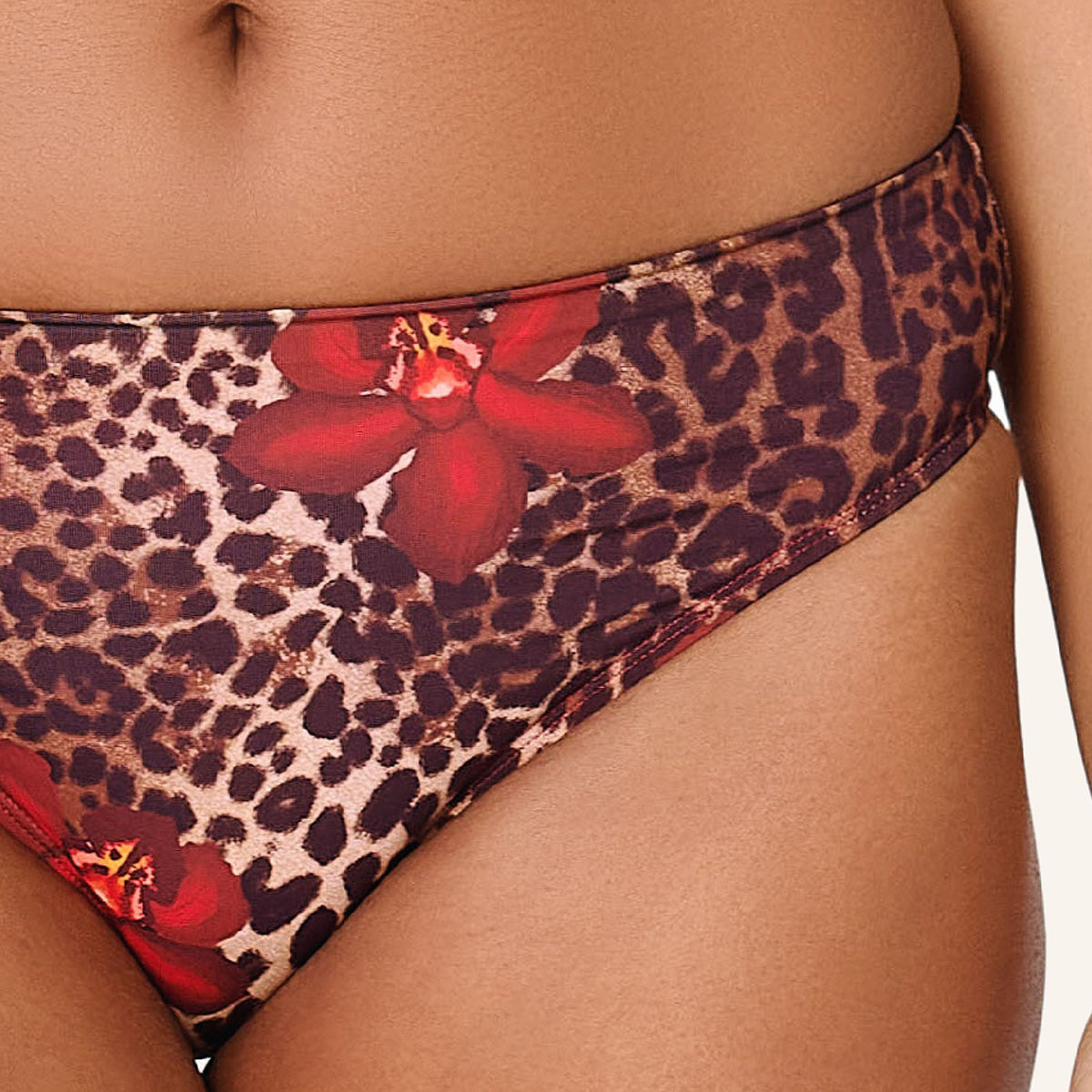 LingaDore Leopard Flower Shine tai bikinitrusse, leopard - 8201B - 340 - Leopard Flower