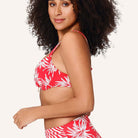 LingaDore Fresh Flowers bikini top med bøjle, rød - 8203BT - 343 - Leaf Stripe