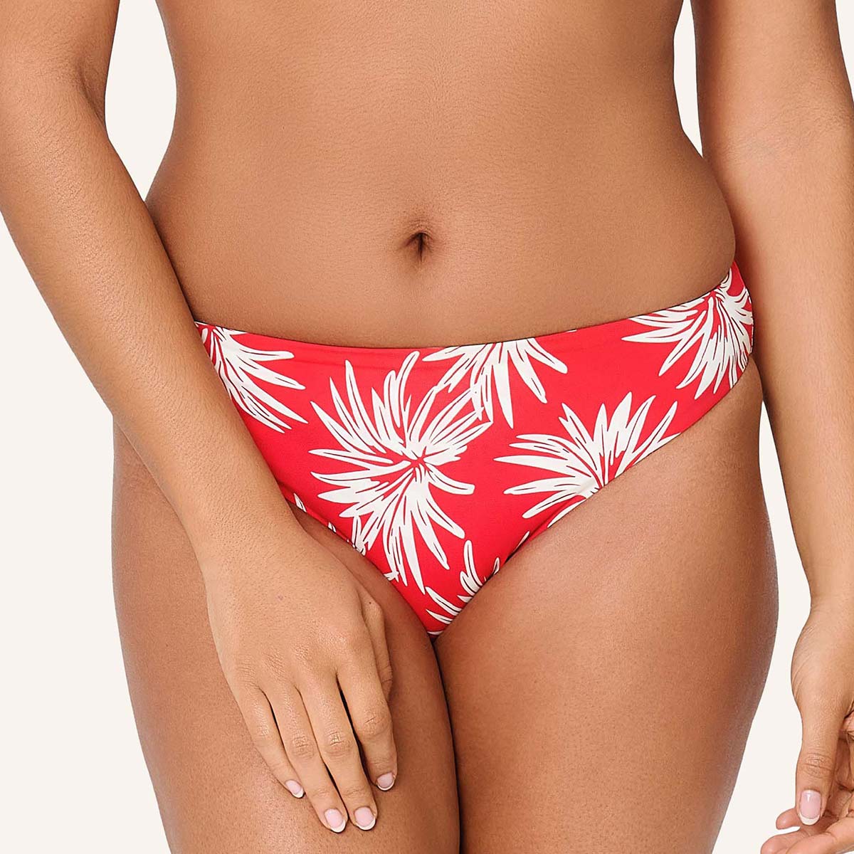 LingaDore Fresh Flowers tai bikinitrusse, rød - 8203B - 343 - Leaf Stripe