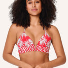 LingaDore Fresh Flowers bikini top med bøjle, rød - 8203TB - 343 - Leaf Stripe