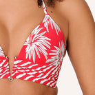 LingaDore Fresh Flowers bikini top med bøjle, rød - 8203TB - 343 - Leaf Stripe