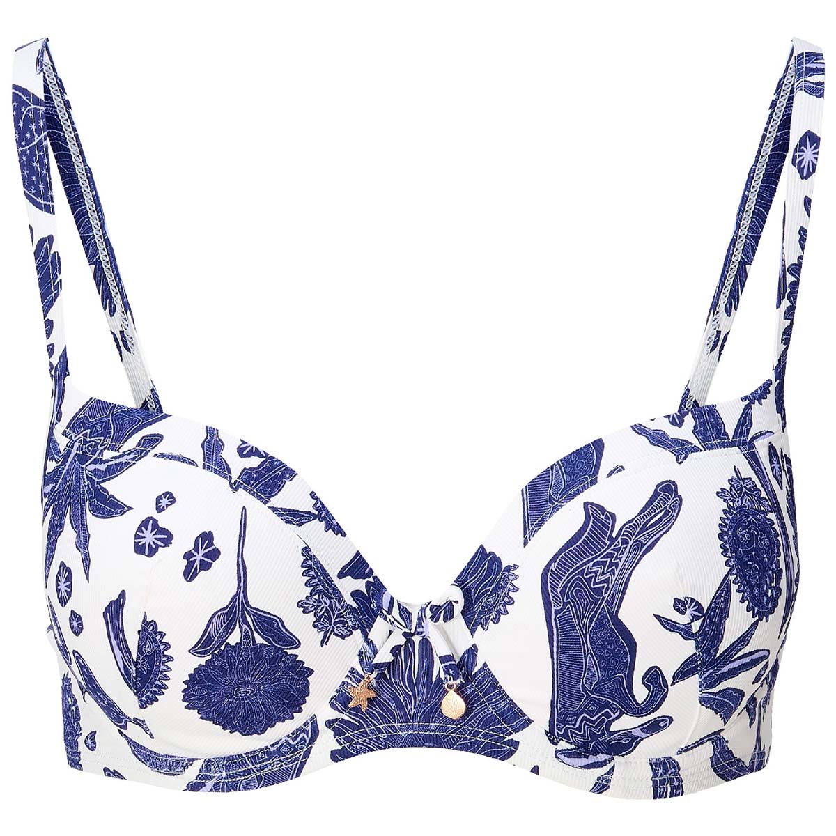 LingaDore Under The Greek Sun bikini top med bøjle, multi - 8206BT - 345 - Blue White Print