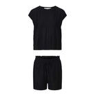 LingaDore Relaxing Days t-shirt- og shorts-sæt, sort - 8221 - 02 - Black