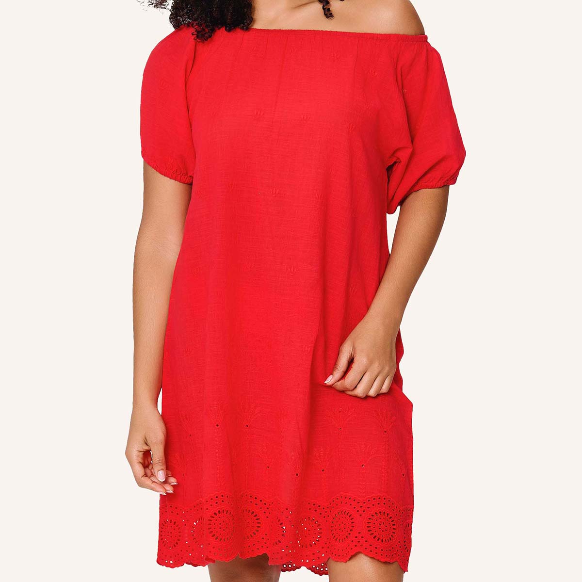 LingaDore Cotton Comfy strandkjole, rød - 8226 - 341 - Venere Red