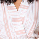 LingaDore Summer Stripes t-shirt- og shorts-sæt, hvid - 8228 - 139 - Beige Stripes