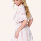 LingaDore Summer Stripes strandkjole, hvid - 8229 - 139 - Beige Stripes