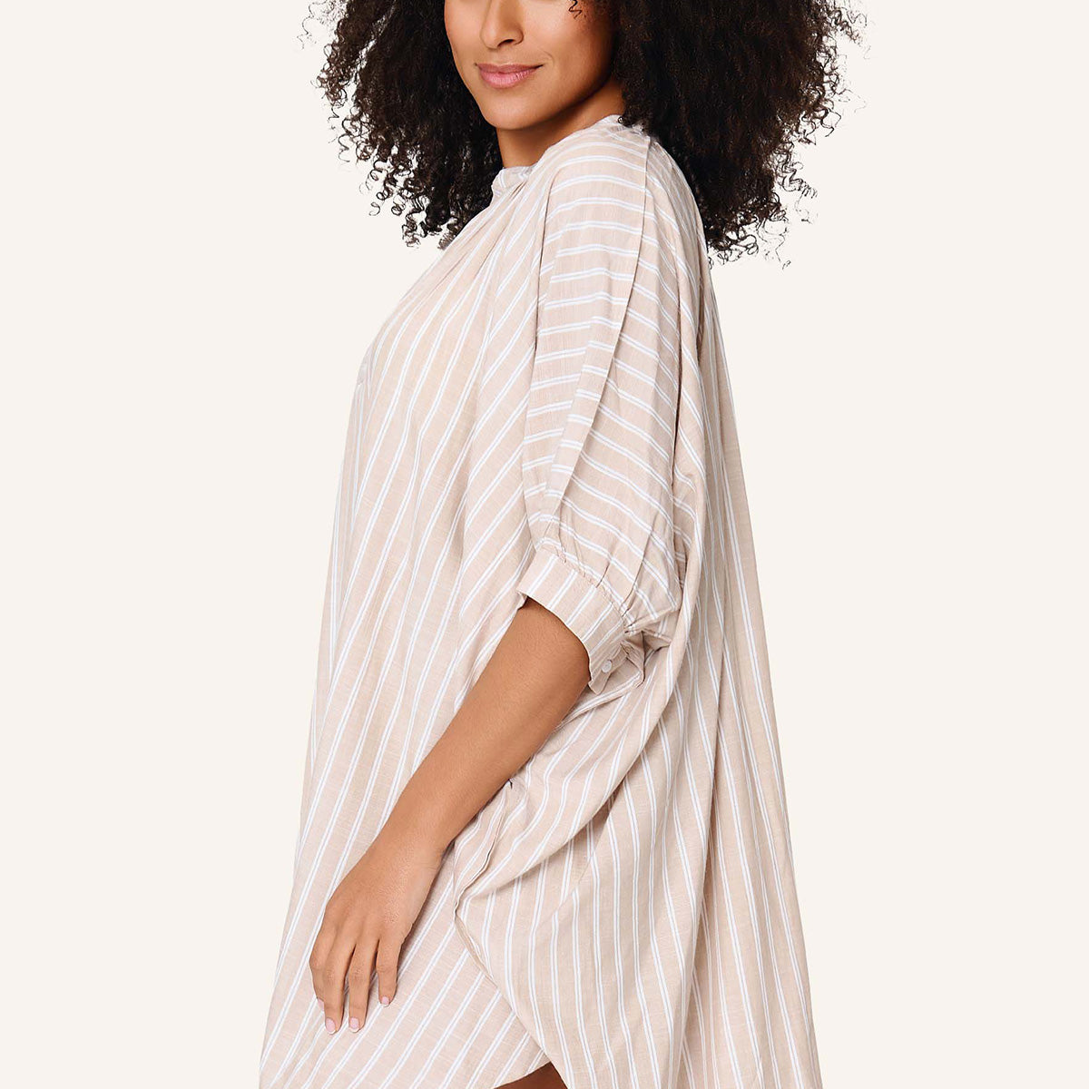 LingaDore strandkjole, brun - 8230 - 367 - Dark Beige Stripe