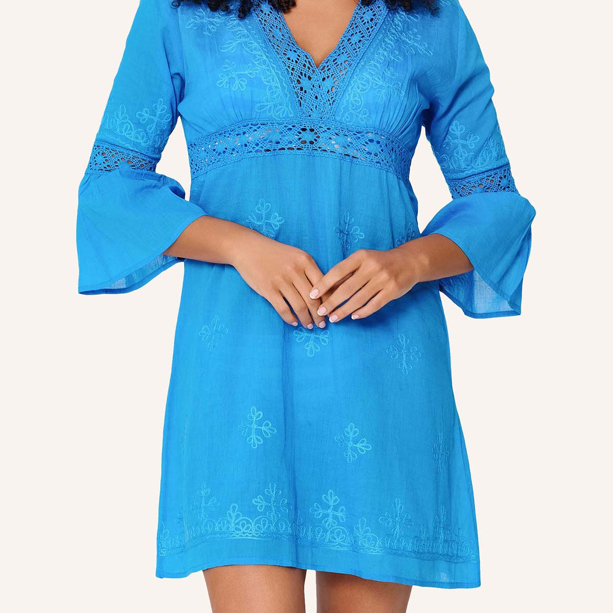 LingaDore Cool & Breezy strandkjole, blå - 8236 - 368 - Ortensia Blue