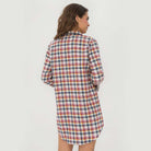 Lady Avenue Cotton Flannel natskjorte, multi - 83-1060 - 318 - Indigo/Amber