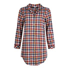 Lady Avenue Cotton Flannel natskjorte, multi - 83-1060 - 318 - Indigo/Amber