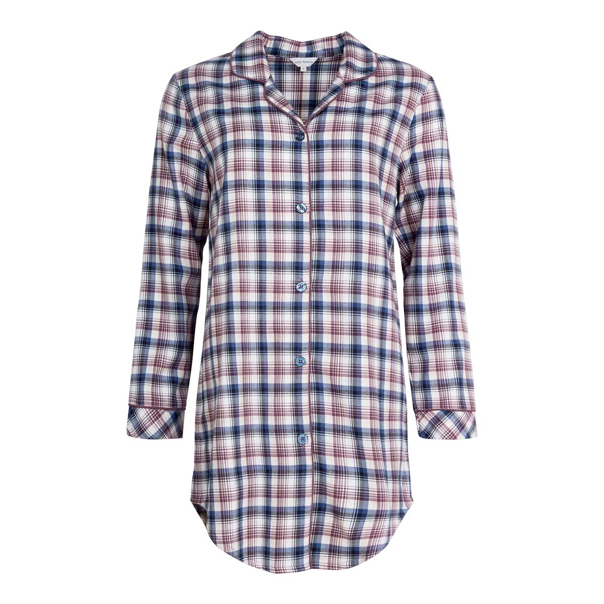 Lady Avenue Cotton Flannel natskjorte, multi - 83-1060 - 320 - Blue/Deer