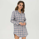 Lady Avenue Cotton Flannel natskjorte, multi - 83-1060 - 320 - Blue/Deer