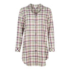 Lady Avenue Cotton Flannel natskjorte, lyserød - 83-1085 - 329 - Army/Rose Checks