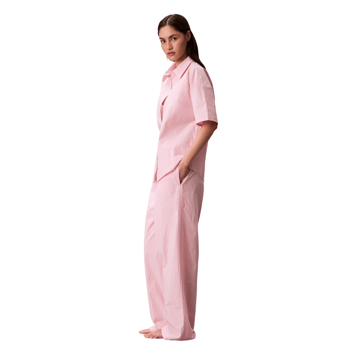 Calvin Klein pyjamas, pink - LV00QS7637 - 31F - Sera Stripe Cradle Pink