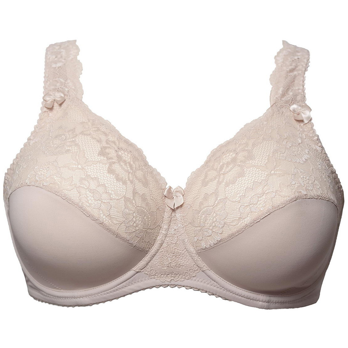 Plaisir Beate Plain BH med bøjle, beige - 619431 - 3 - Silver Peony